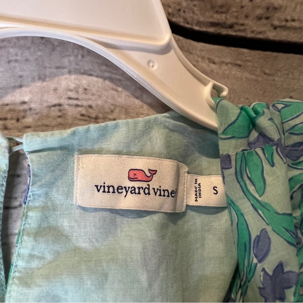 Vineyard Vines Guana Floral Dress Flutter Sleeves Smocked Waist Cotton Lined - Picture 4 of 8